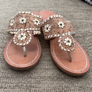 Jack Rogers size 2 Cork and gold Sandals